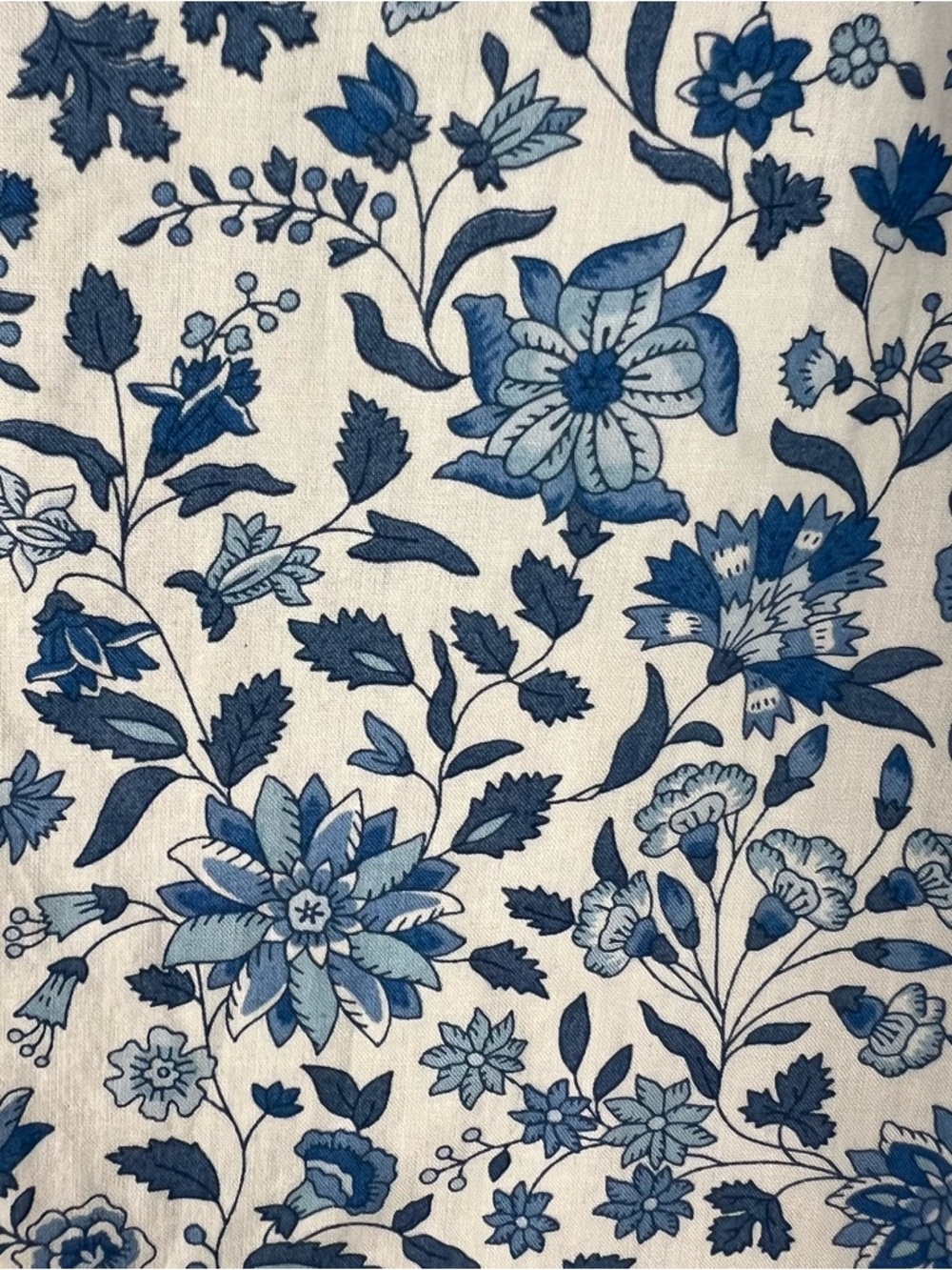 J. Crew Liberty London Floral Ruffle Smocked Short Sleeve Top Blue White 2022 M - Picture 7 of 10